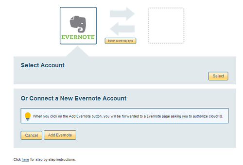 evernote sign in to another account