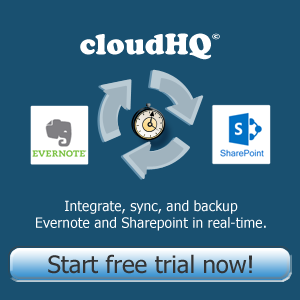 Signup with cloudHQ and Sync Evernote and Sharepoint