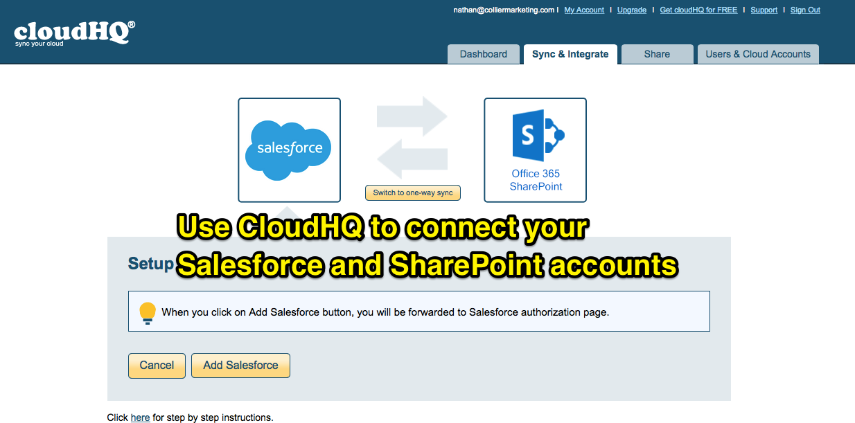 2. Connect SharePoint to Salesforce