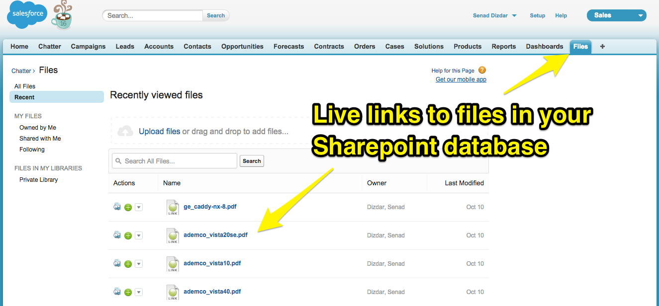 Step 3. In Salesforce, Check to See if You Can See SharePoint Files