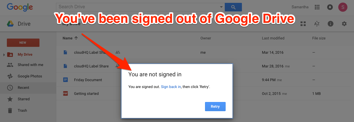 cloudHQ Multiple Google Accounts Signed Out Drive