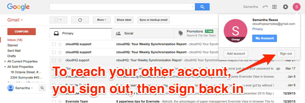 cloudHQ Multiple Google Accounts SignOut