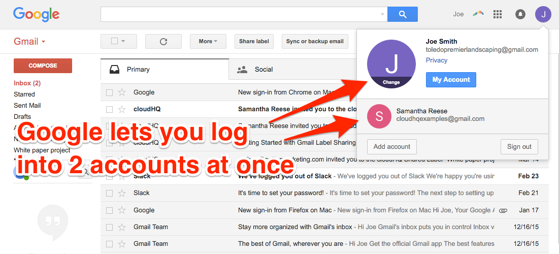 how to manage more than 3 accounts in my gmail inbox mail