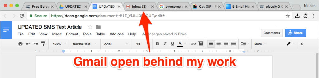 Gmail Tab Killing My Productivity