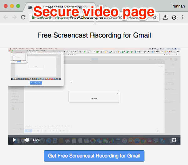 Secure video page