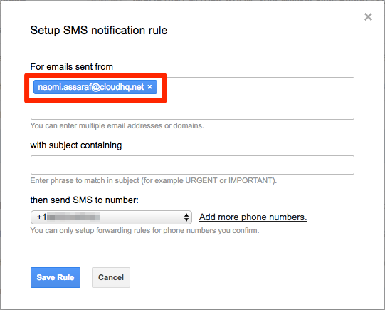 Gmail set alerts