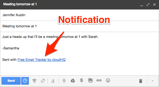 Gmail Tracking Notification