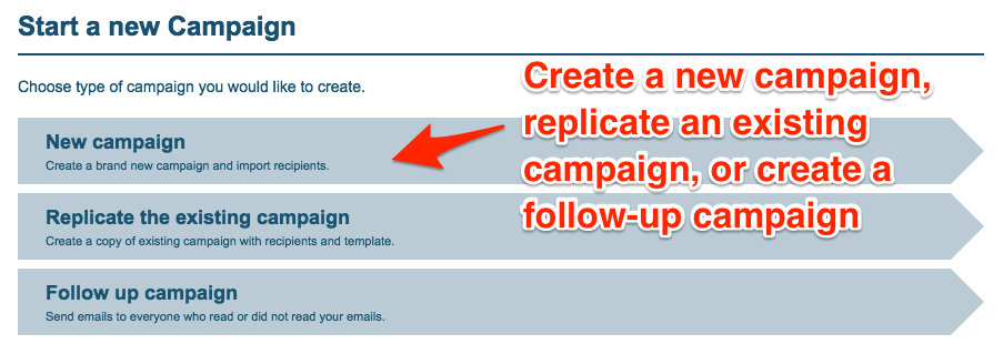 Create a new email campaign