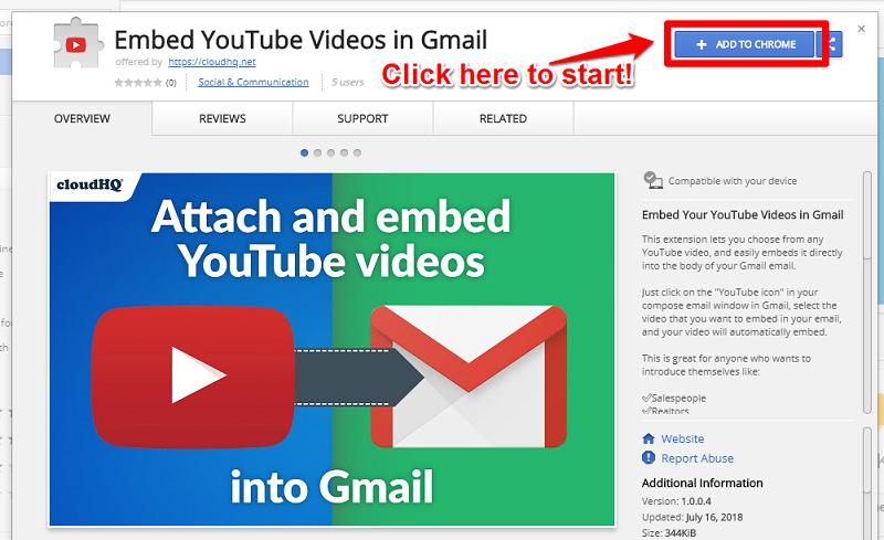 Embed YouTube Video in Gmail