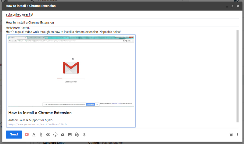 embed youtube videos in gmail