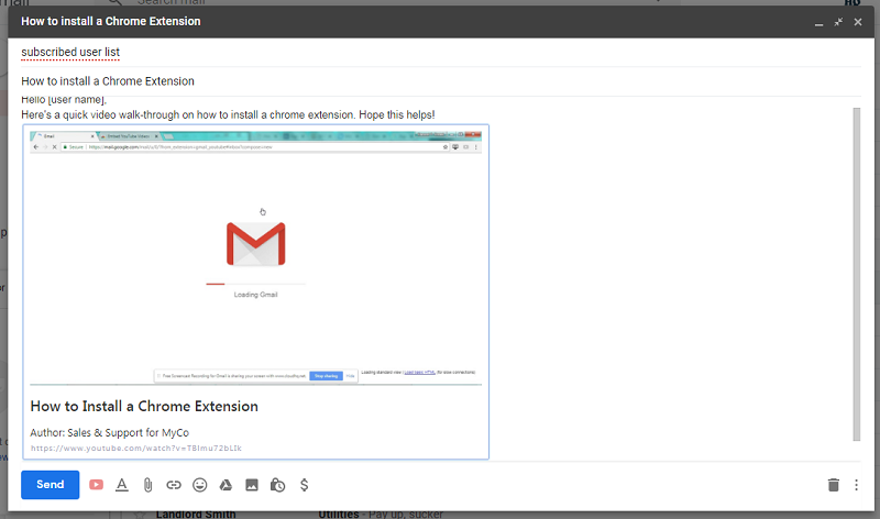 can you embed a video in a gmail email