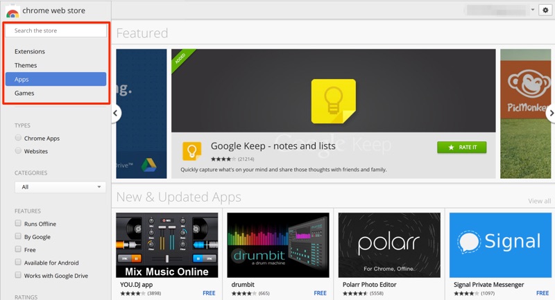 google play chrome webstore