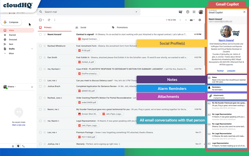 gmail copilot customer relationship manager CRM free