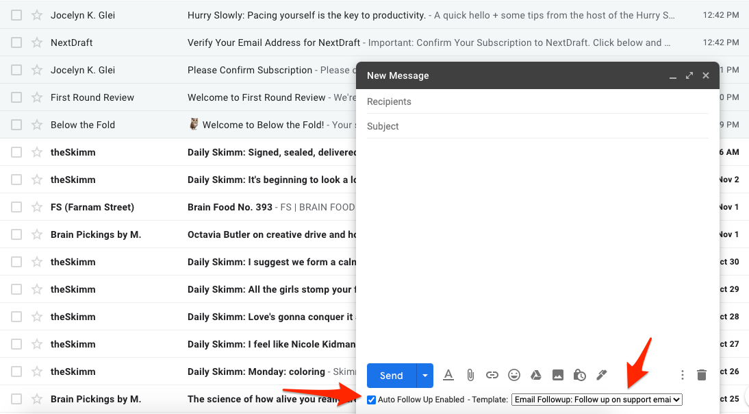 Choose Template from Gmail