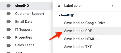 Save label to PDF