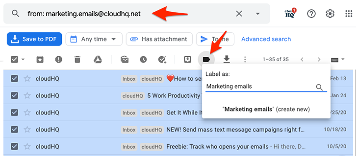 Create a Gmail label