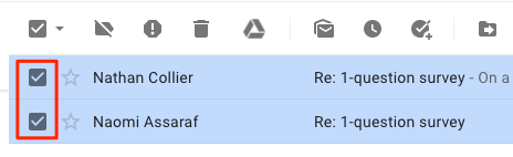 Select emails to attach in Gmail