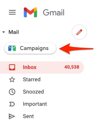 mailking email marketing campaign button in gmail
