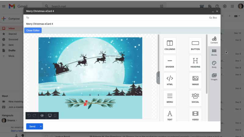 free microsoft outlook christmas email template