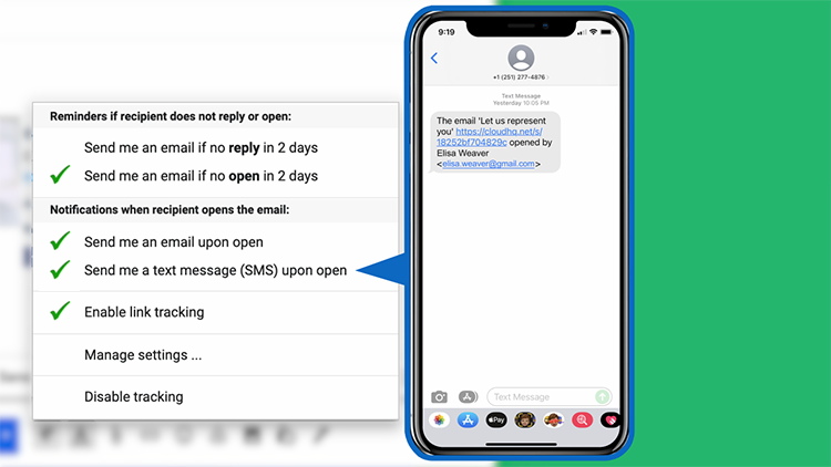How to work email trackers and their text notifications when an email is opened