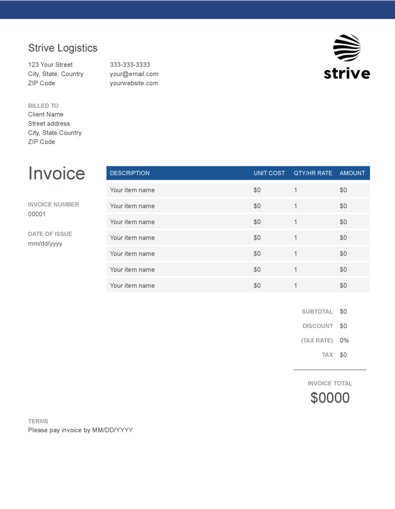 Simple Invoice Template in Google Docs