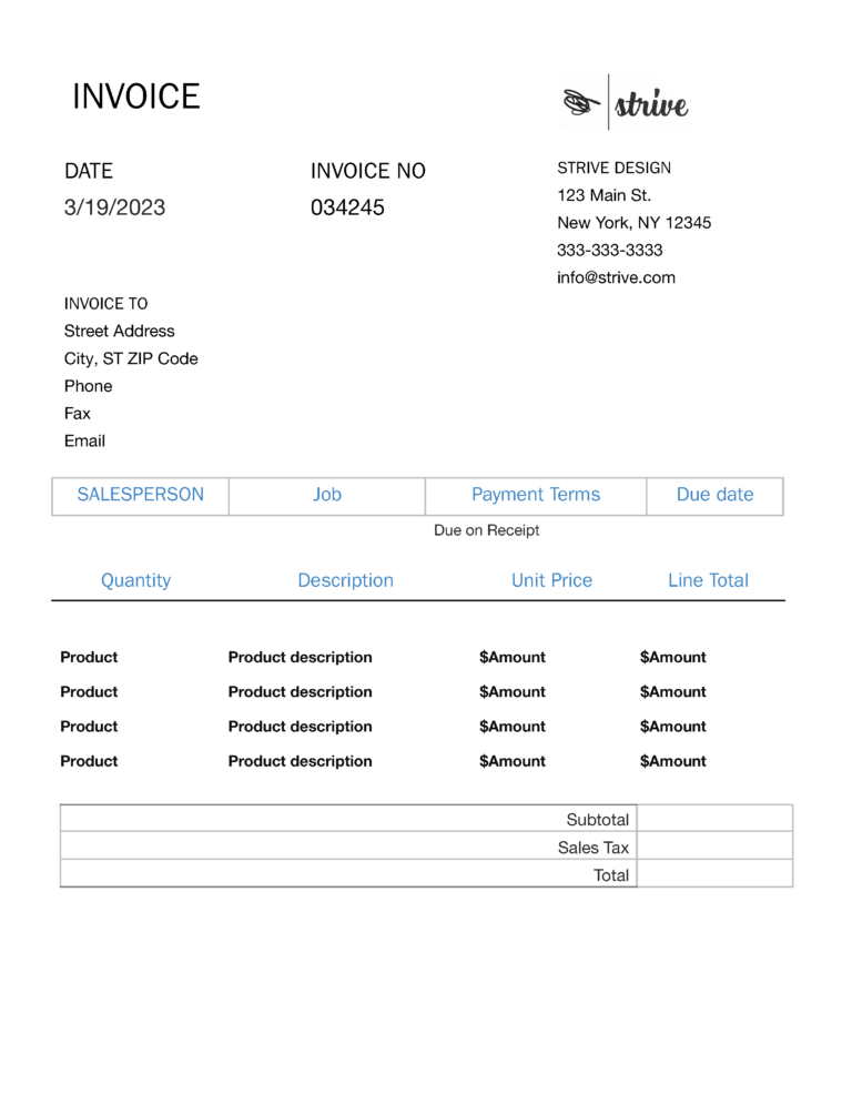 Free Invoice Templates for Google Docs – cloudHQ