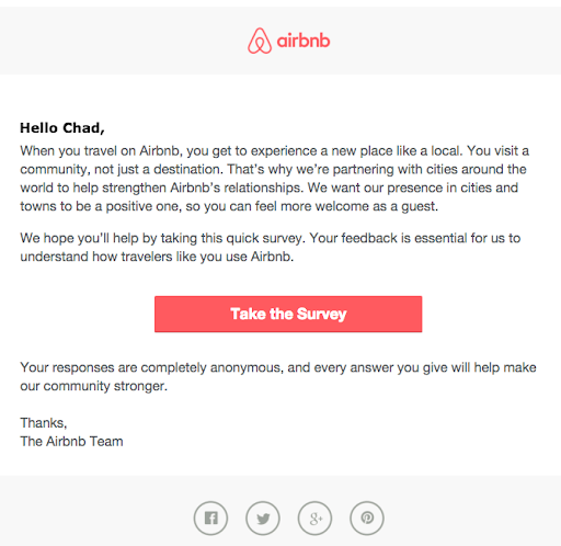 airbnb feedback survey email template