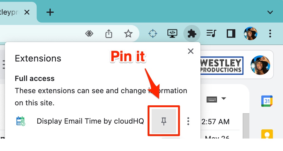 How to Pin App to the Chrome Browser Display Email Time by cloudHQ