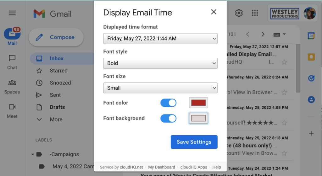 New! How to Change the Display Email Time in Gmail cloudHQ