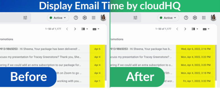 Display email time in Gmail