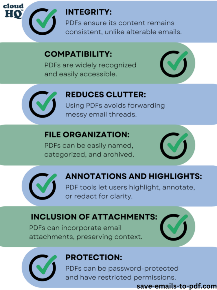 Infographic 7 reasons to save emails to PDF