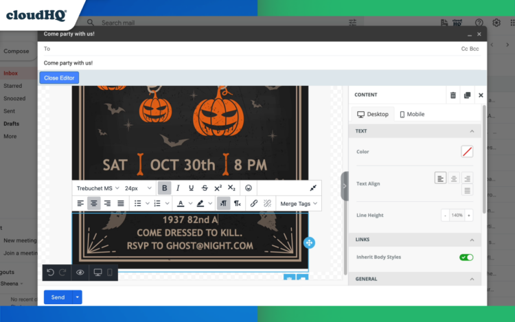 how to customize your halloween template in email 