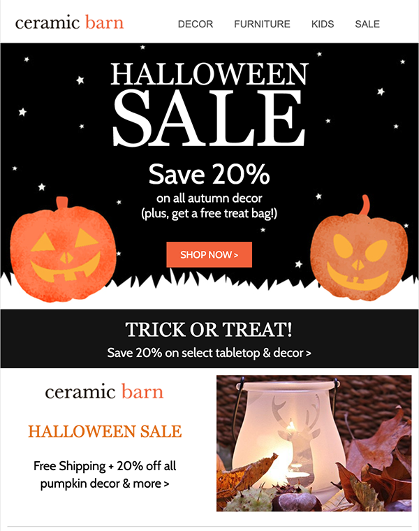 Halloween Email irresistible offers