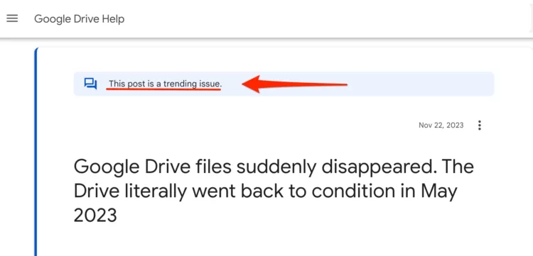 Google drive files are disappearing