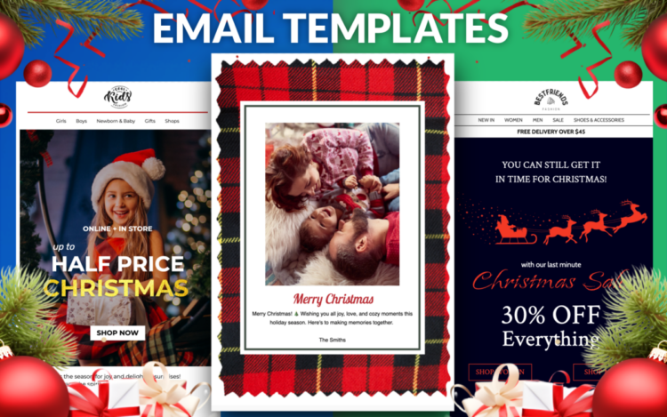A selection of merry Christmas email templates that anyone can send right in Outlook or Gmail. 