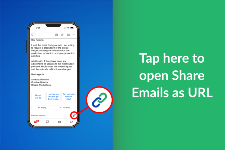 Mobile use: tap on this email link icon in Gmail to begin 