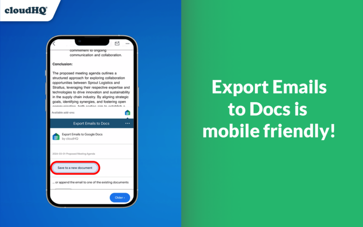 how to export emails to google docs by tapping the icon under your email in the Gmail app on your mobile device