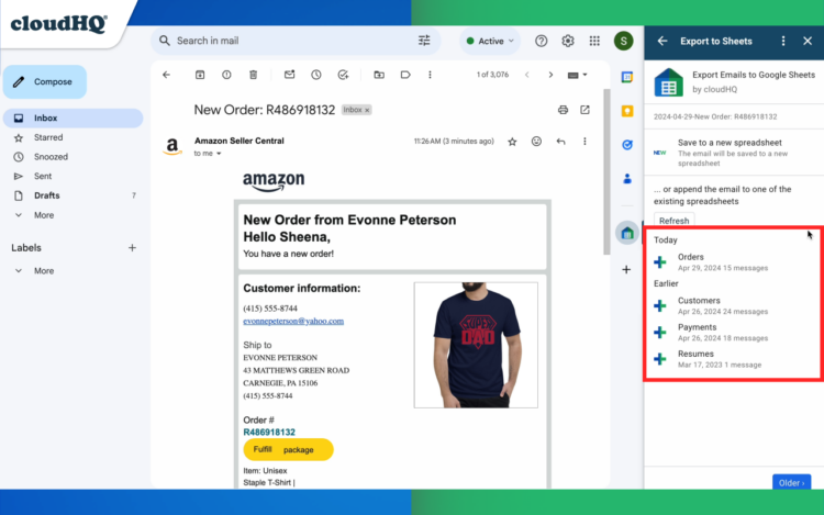 How to append your new Amazon order to a previously created Google Sheet.