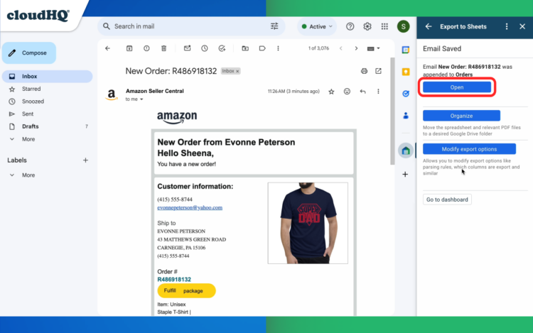 Open your Amazon Order Google Sheet