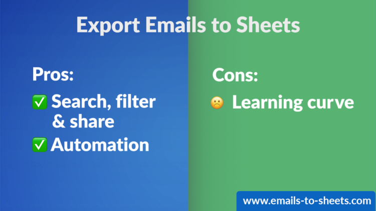 Export Emails to Sheets: Pros vs Cons