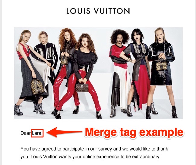 LV email marketing example