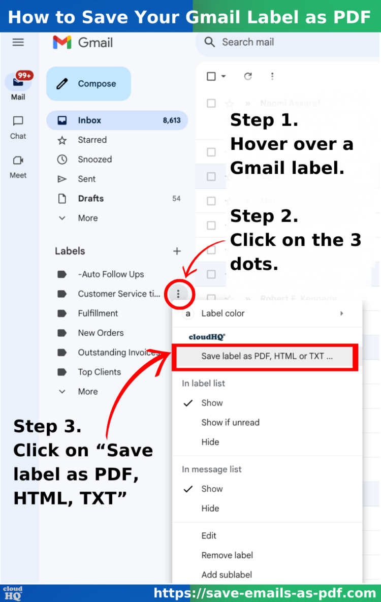 how to save your gmail label as pdf