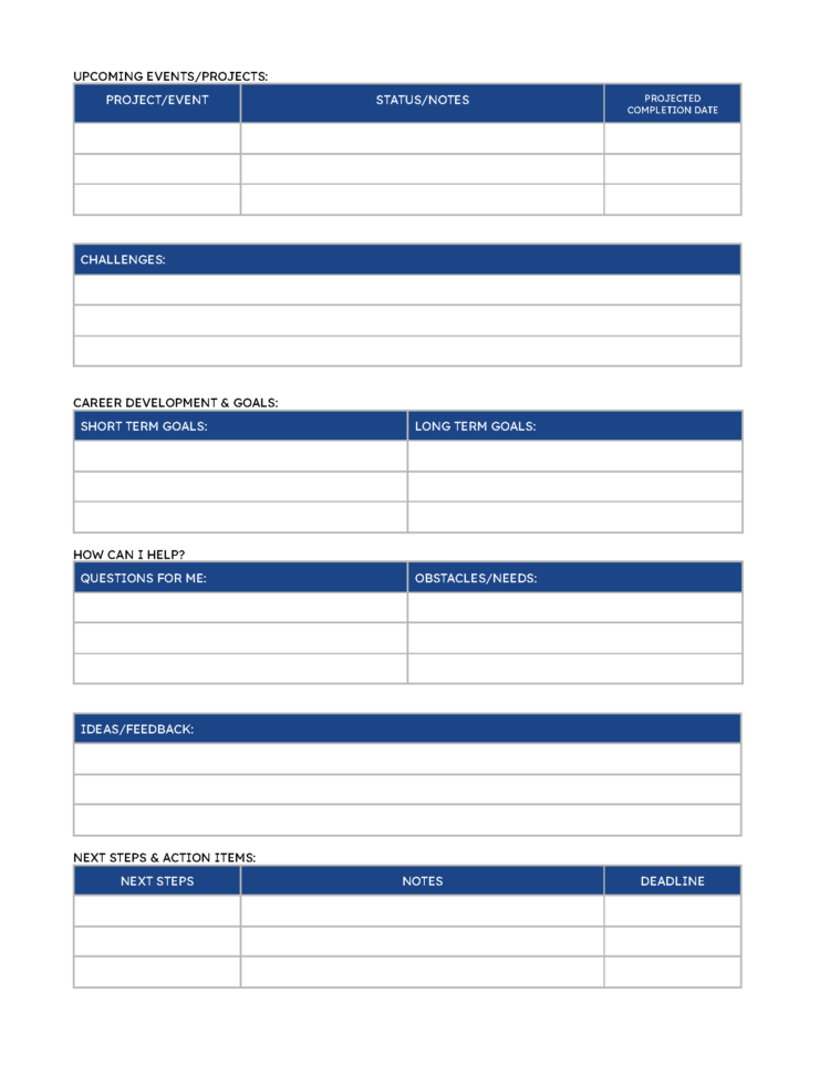 One-on-One Meeting Agenda (page 2)