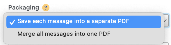 Save multiple emails as one PDF, or save each email as a separate PDF