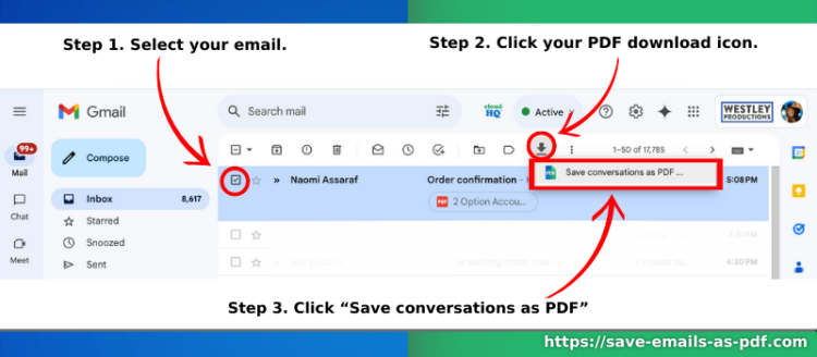 How to convert an Email to a PDF