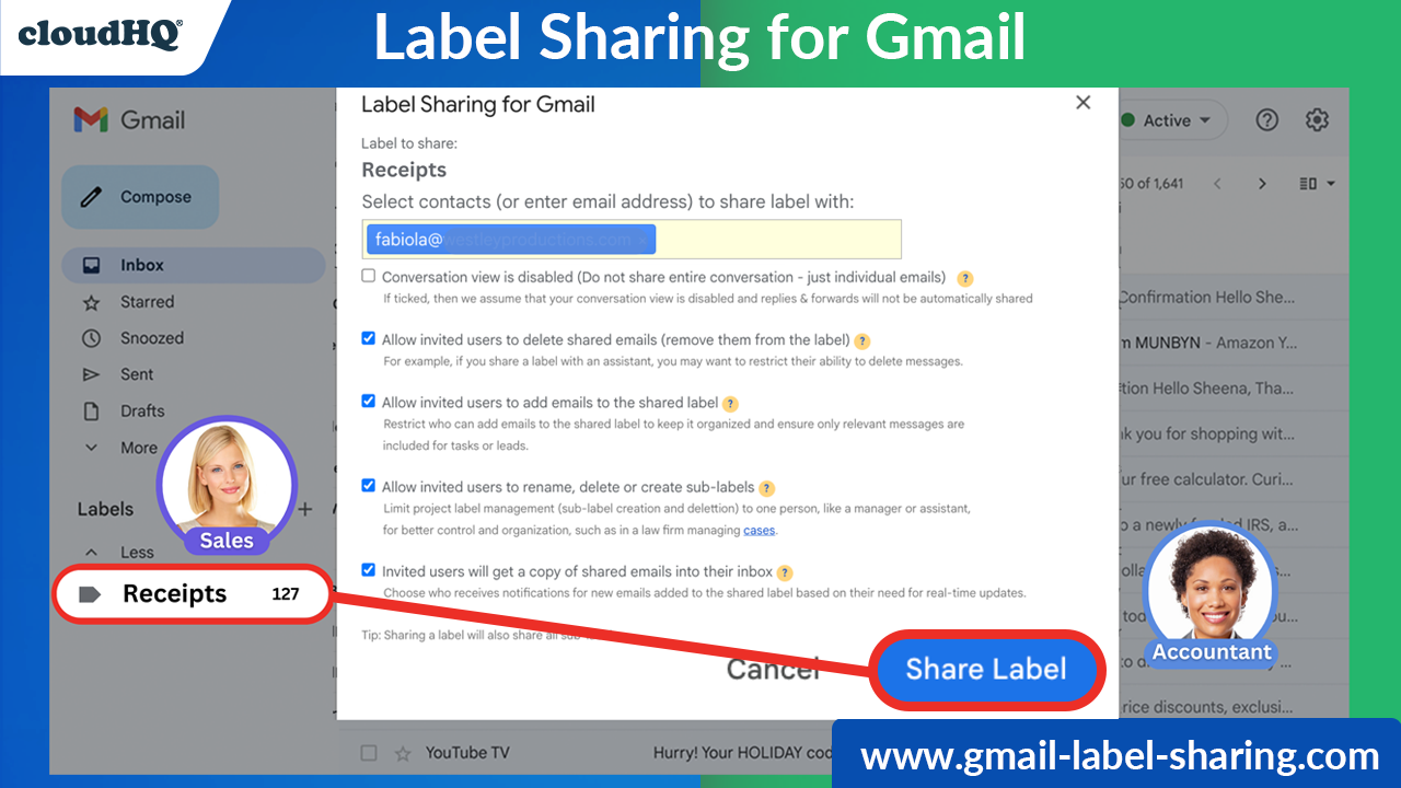 How to share a Gmail label