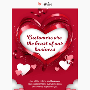 Customers Are the Heart Valentine email message