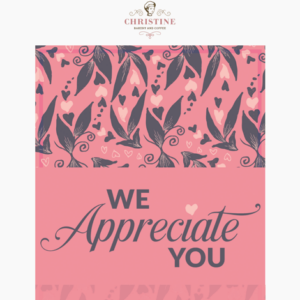 We Appreciate You Customer Valentine email message