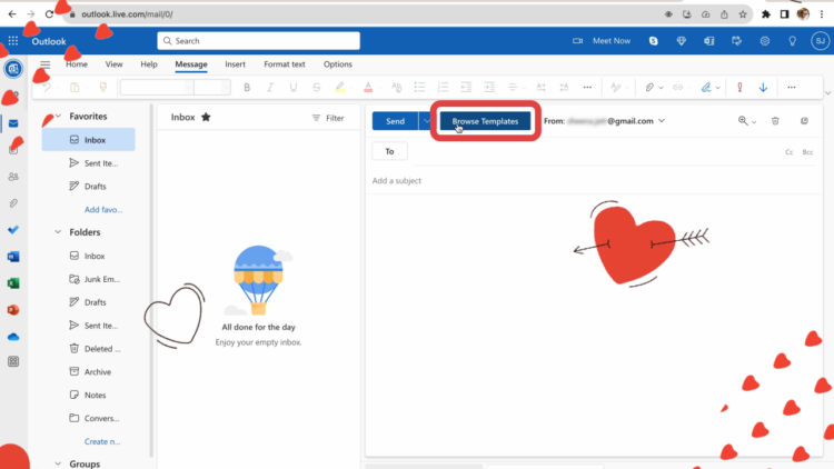 browse email templates in outlook