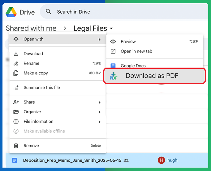 download as PDF from google drive